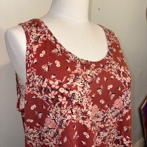 Floral Sleeveless Top - Rust